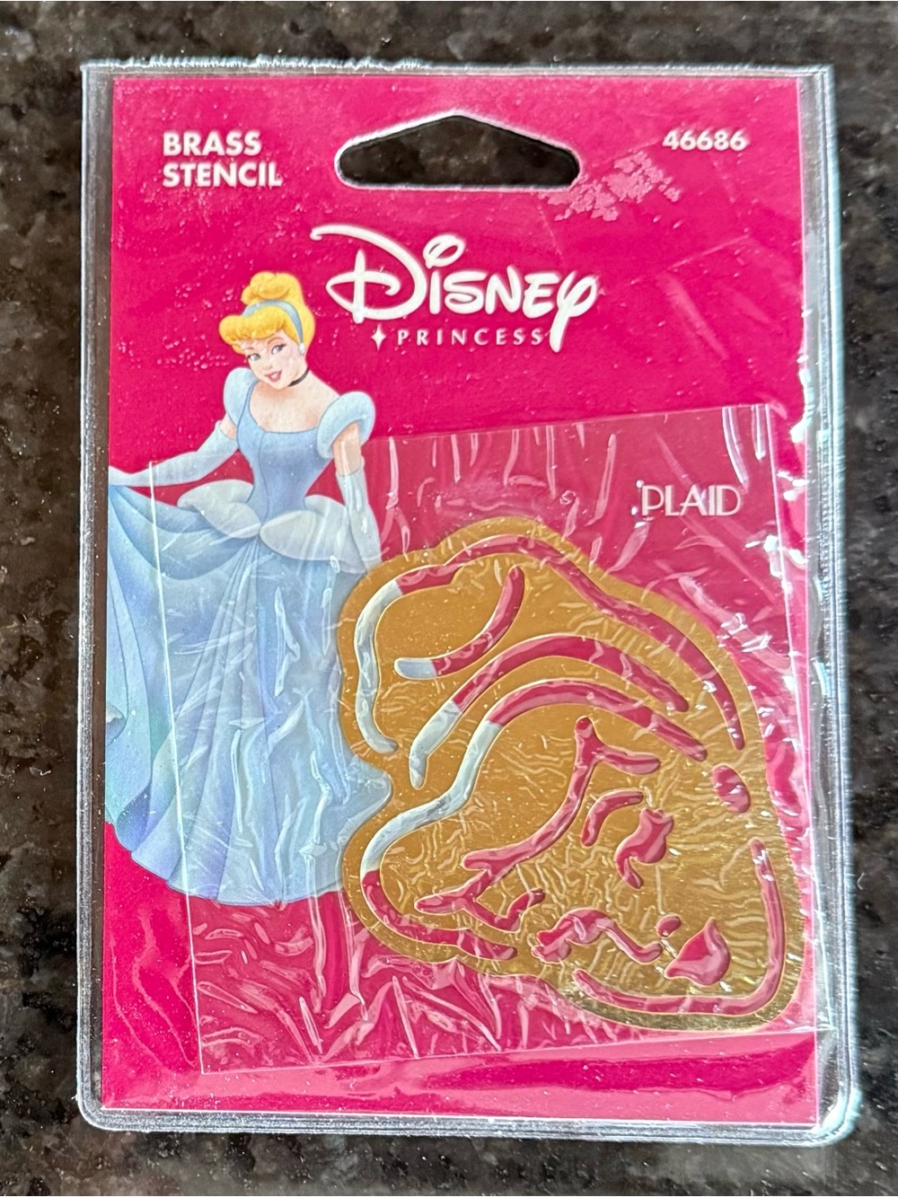 Vintage 2004 🩷🩵 Disney Brass Stencil #46686 Princess Head - Scrapbooking/Cards..
